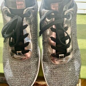 Michael Kors Women's Glitter Sneakers - Silver